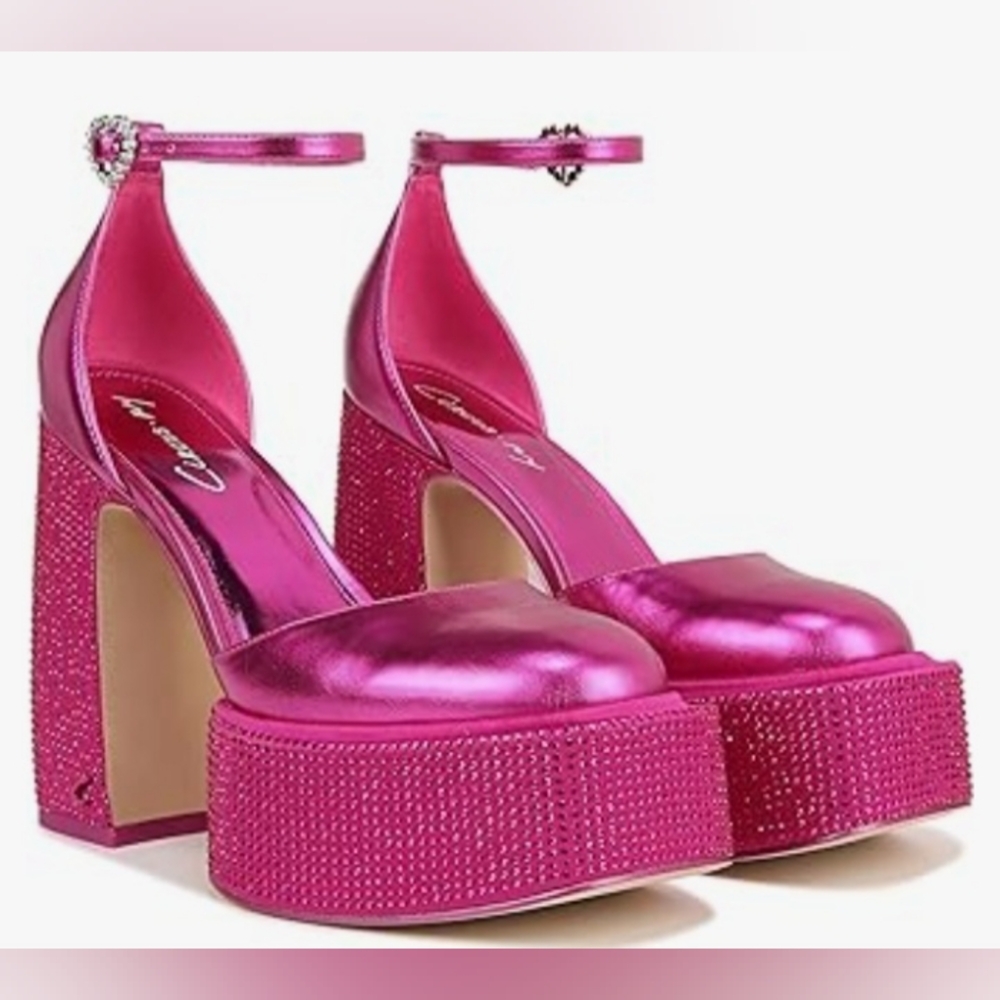 Circus NY Sam Edelman Womens Bailey Jewel Pink Platform Heels Shoes SZ 9.5